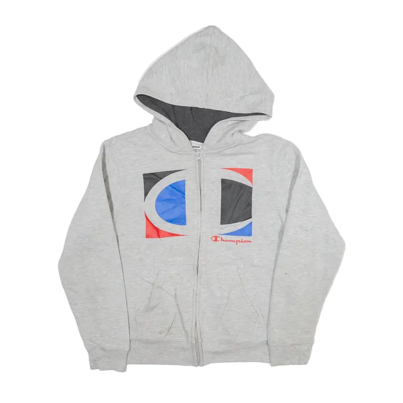 CHAMPION Hoodie Grey Full Zip Boys L