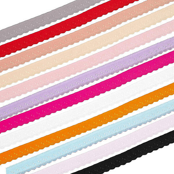 BENECREAT 32m/35Yard 7 Colors Edge Stretch Lace with Metallic Wire Ties