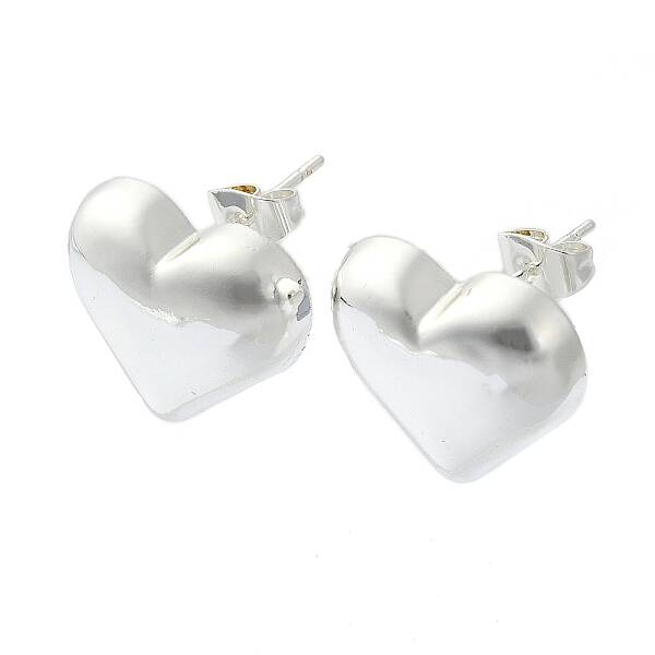 Heart Brass Stud Earrings