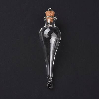Teardrop Glass Cork Bottle Big Pendants