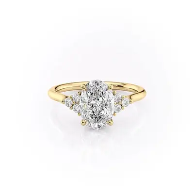 Sterling Silver with Yellow Gold Plated Moissanite Ring