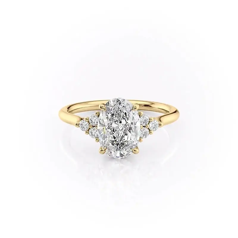 Sterling Silver with Yellow Gold Plated Moissanite Ring