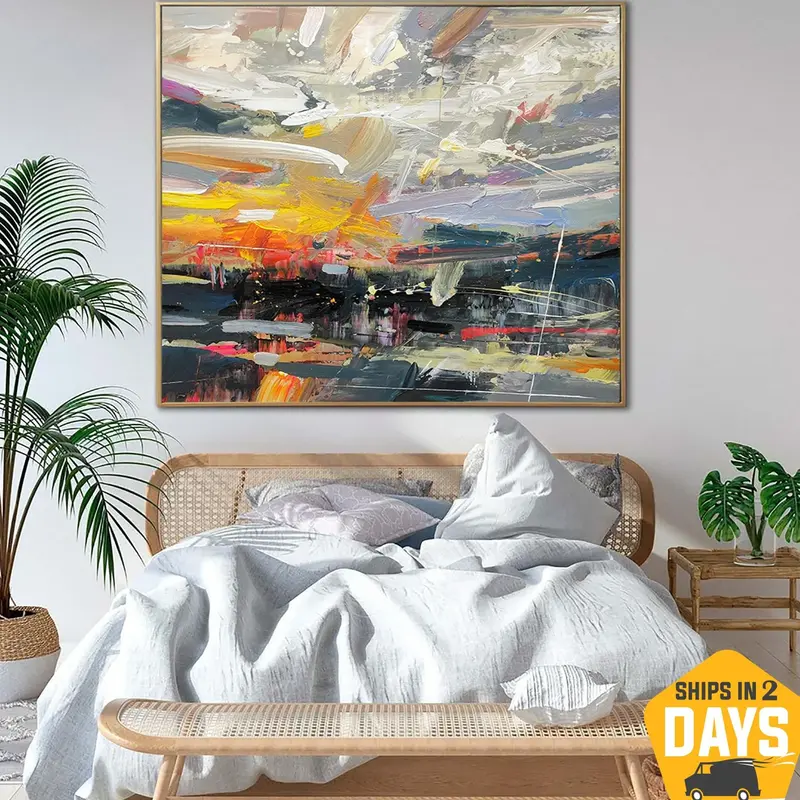Large Original Abstract Colorful Paintings On Canvas Hand Painted Art Textured Painting Expressinist Art | DEPTH OF NATURE 66...