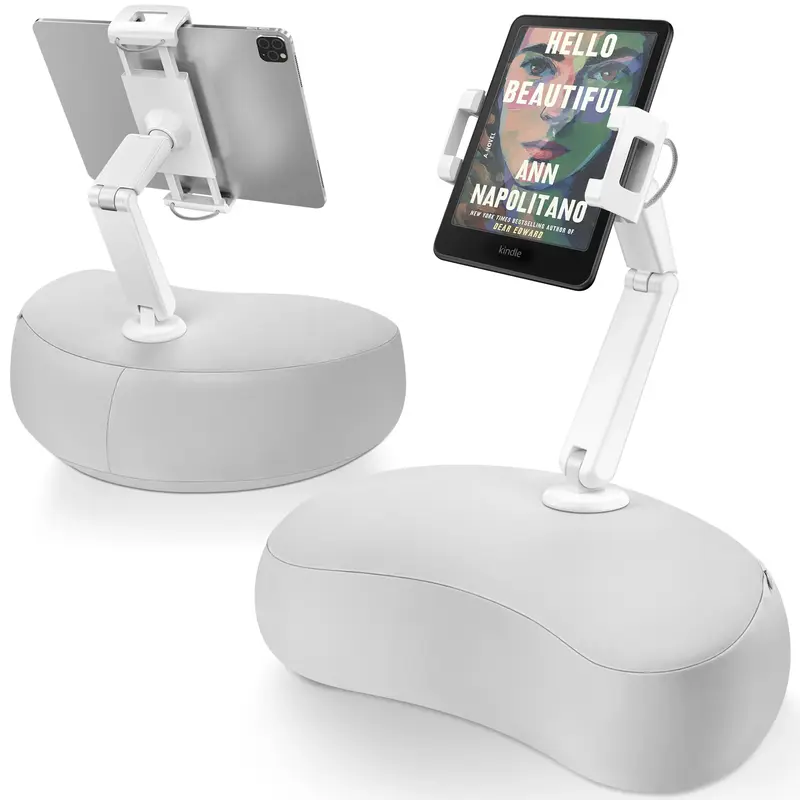 AboveTek Tablet Pillow Stand, Kindle Fire HD, Portable 360° Adjustable iPad Stand with Soft Bean Bag for Bed, Compatible wit...