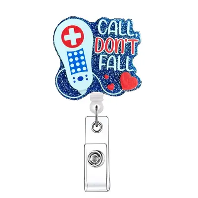 Funny Call Themed Badge Holder, 1 Count Retractable Badge Reel, Creative ID Badge Holder with Clip for Nurse Doctor Student ...