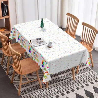 Aperturee Fun And Colorful Confetti Tablecloth For Birthdays, 52x70 Inch, 30.82 USD, rectangle tablecloths, ZJY04643-A