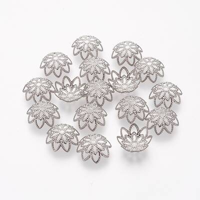 Non-Tarnish Multi-Petal 304 Stainless Steel Flower Bead Caps