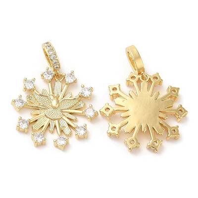 Brass Micro Pave Cubic Zirconia Pendants