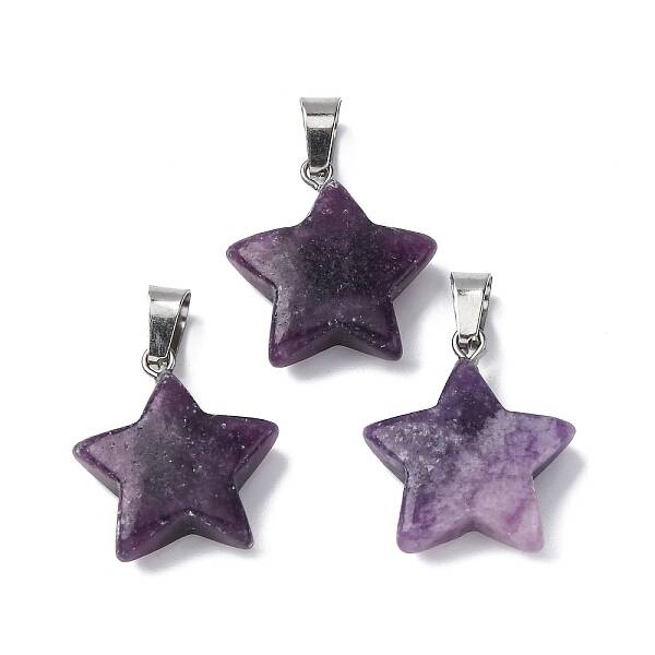 Natural Lepidolite Pendants