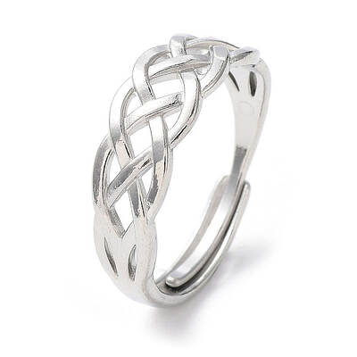 Non-Tarnish 304 Stainless Steel Hollow Sailor's Knot Adjustable Rings