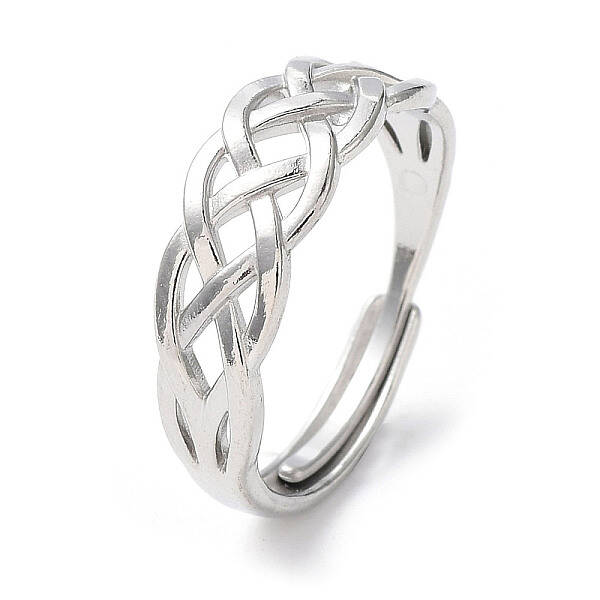 Non-Tarnish 304 Stainless Steel Hollow Sailor's Knot Adjustable Rings