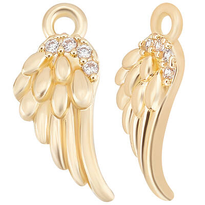 Brass Micro Pave Clear Cubic Zirconia Charms