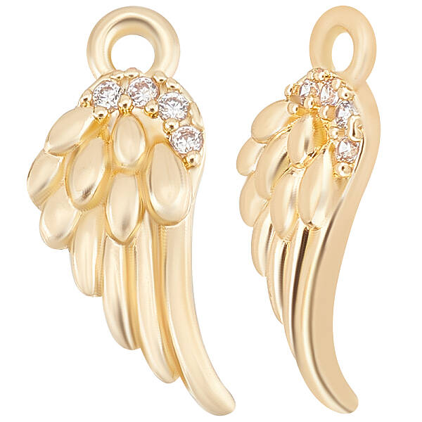 Brass Micro Pave Clear Cubic Zirconia Charms