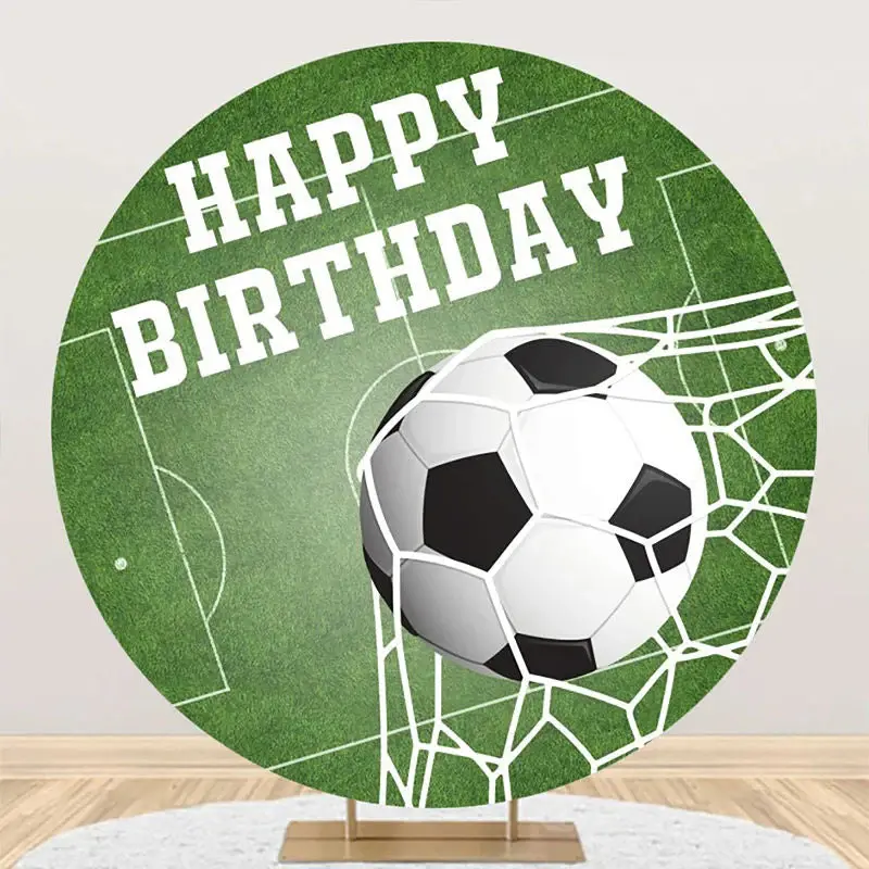 Football Field Goal Round Boy Happy Birthday Bakcrop - Aperturee