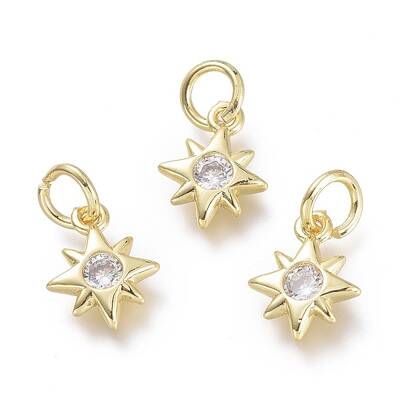 Brass Micro Pave Cubic Zirconia Pendants