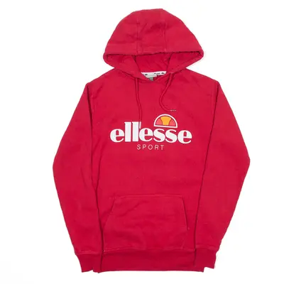 ELLESSE Hoodie Red Pullover Womens UK 8