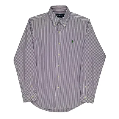 Ralph Lauren Striped Shirt - Medium Purple Cotton
