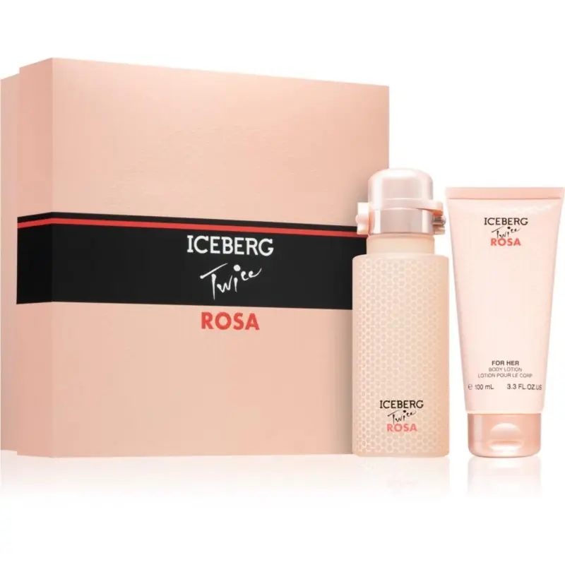 Set Iceberg: Twice Rosa Eau De Toilette da donna 125 ml + Twice Rosa Hydrating lozione corpo 100 ml