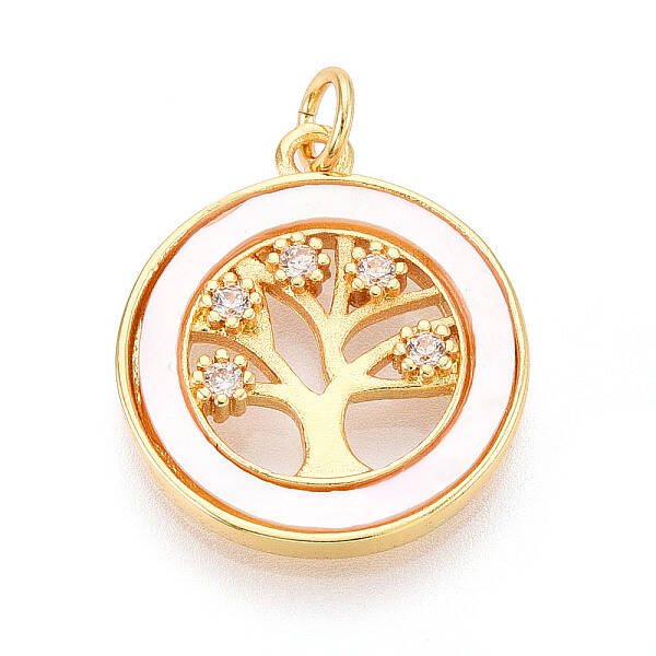 Brass Micro Pave Clear Cubic Zirconia Pendants