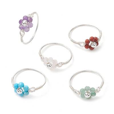 Flower Natural Gemstone Ring