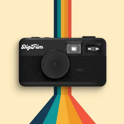 DigiFilm Screen-Free Digital Camera - 6 Built In Retro Filters - Pre Installed Micro SD Card - Aesthetic Rechargeable | Flash...