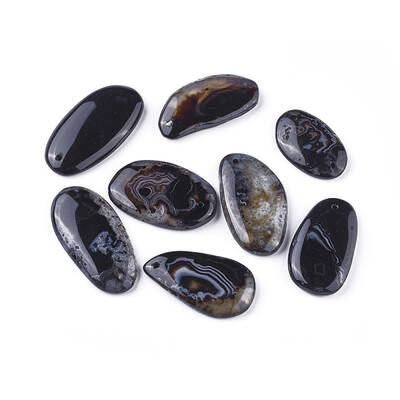 Natural Black Agate Pendants