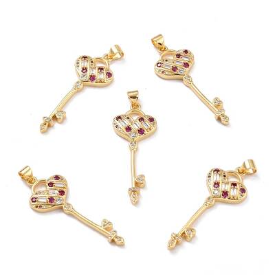 Brass Micro Pave Cubic Zirconia Pendants