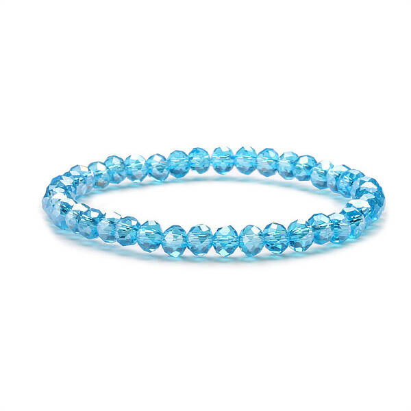 Fashionable Faceted Rondelle Glass Beads Stretch Bracelets for Women Girls Gift