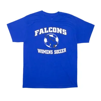 HANES Falcons Womens Soccer USA T-Shirt Blue Short Sleeve Mens M