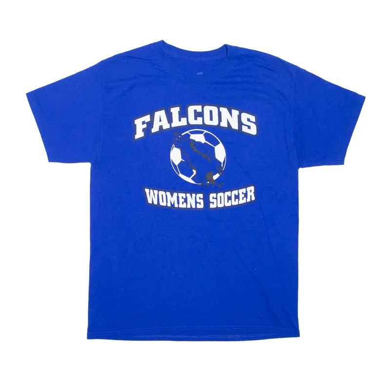 HANES Falcons Womens Soccer USA T-Shirt Blue Short Sleeve Mens M