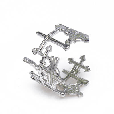 Stainless Steel Cross Wrap Open Cuff Ring