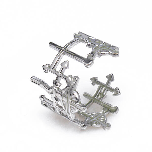 Stainless Steel Cross Wrap Open Cuff Ring