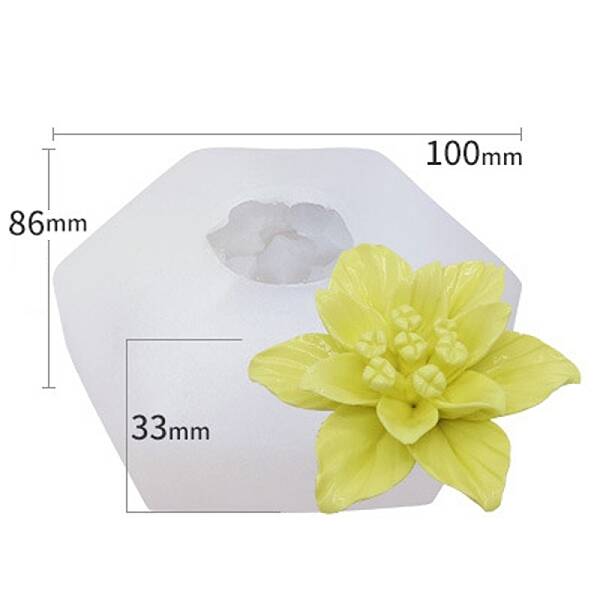 Food Grade Three Trust Flower DIY Candle Silicone Molds