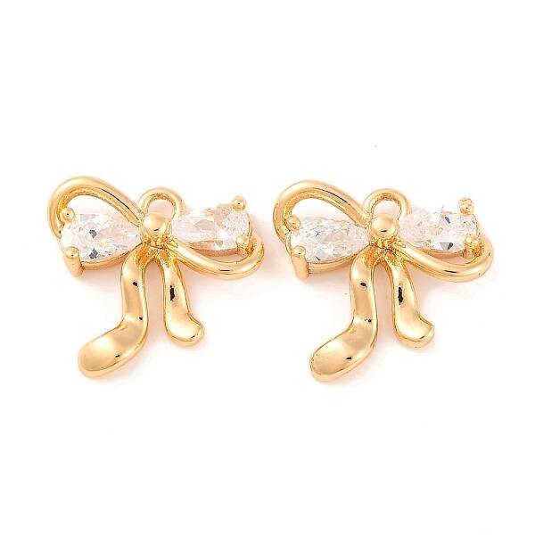 Brass Micro Pave Cubic Zirconia Charms