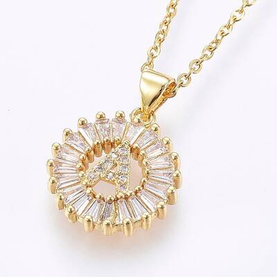 304 Stainless Steel Initial Pendant Necklaces