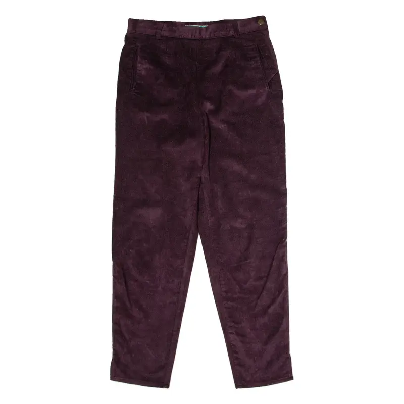 MADIES Womens Velvet Trousers Maroon Regular Straight W30 L28