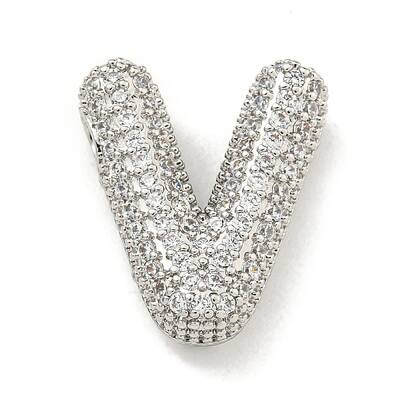 Platinum Plated Brass Micro Pave Cubic Zirconia Pendants