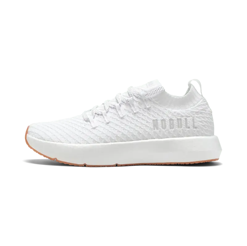 NOBULL Women's Drive Knit Shoe in White - Cardio Sneaker, Running Footwear