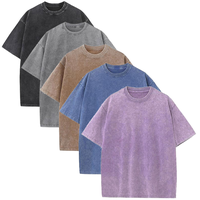 5 PCS Men's Cotton T-Shirts Oversized Half Short Sleeves Casual Loose Soild Streetwear Tops, Unisex Retro Street T-Shirts, Lo...