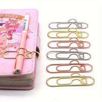 Cute Metal Paper Clip with Pen Buckle, 6 Counts/set Multifunctional Love Heart Design Bookmark Clip, Journal Diary Accessorie...