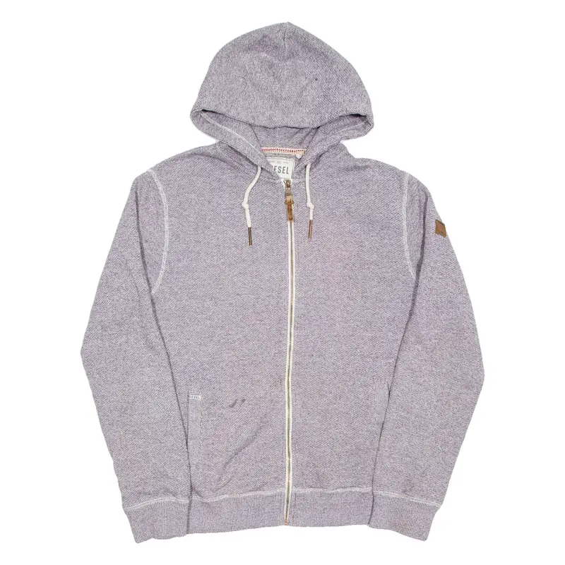 DIESEL Womens Purple Hoodie Full Zip XL