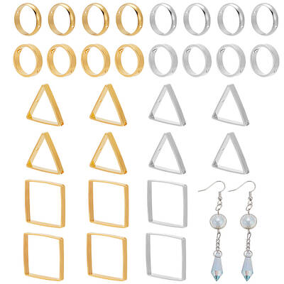 32Pcs 8 Style Brass Bead Frames