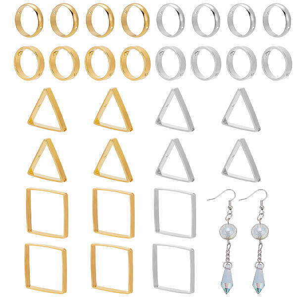 32Pcs 8 Style Brass Bead Frames