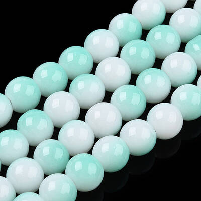 Two Tone Opaque Baking Painted Glass Beads Strands