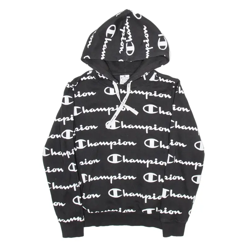 CHAMPION Mens Black Hoodie M