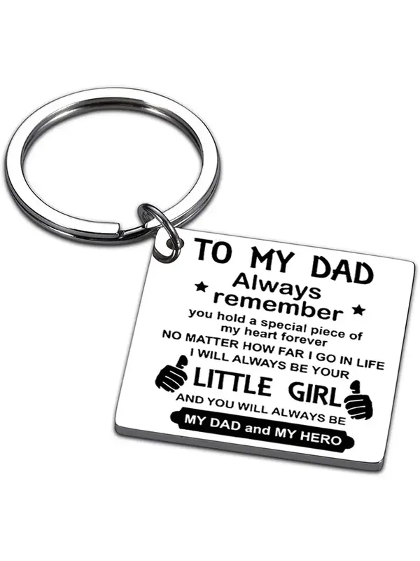 Personalized Summer Outfits 2024 Letter Pattern Slogan Metal Keychain, Square Shaped Stainless Steel Keychain for Men & Women...