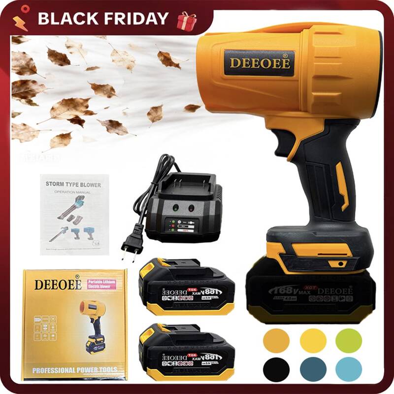 DEEOEE Cordless Turbo Jet Leaf Blower – High-Power Brushless Motor, Violent TurboFan for Car Drying, Dust Cleaning & Sno