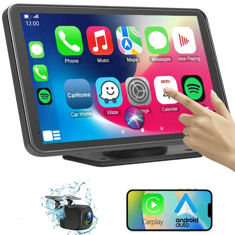 【PASLDA】2025 Portable  Carplay Screen for Car,Car Play Screen，wireless carplay adapter，carplay pantalla
