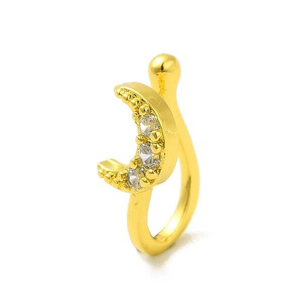 Clear Cubic Zirconia Moon Clip on Nose Rings