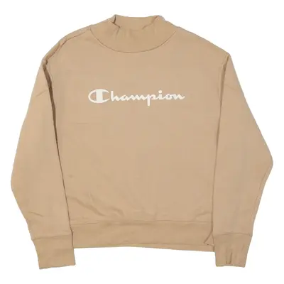 CHAMPION Sweatshirt Beige High Neck Womens S